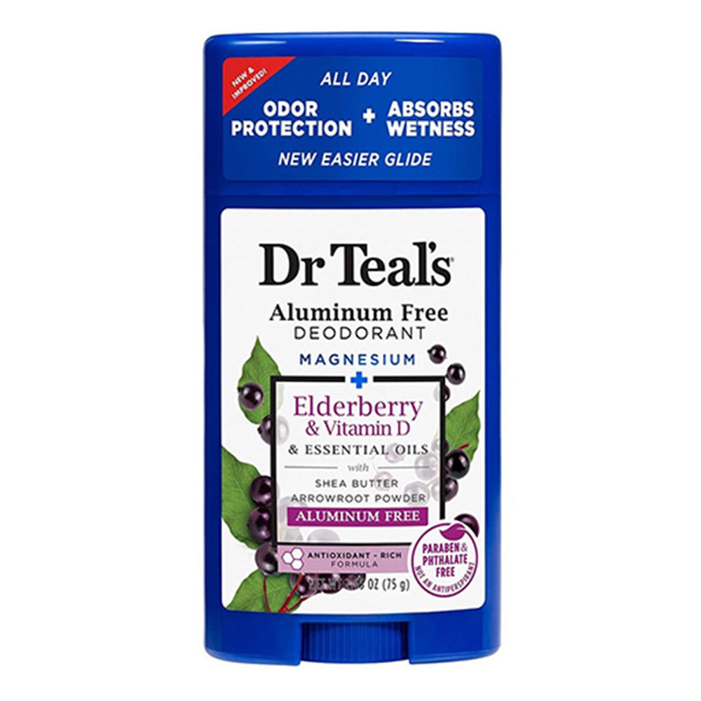 Dr Teals Aluminum Free Deodorant, Elderberry And Vitamin D, 2.65 Oz